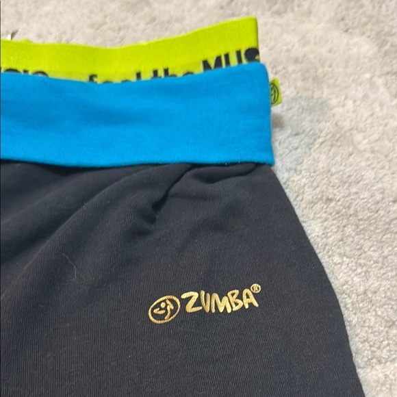 Zumba Fitness Black and Blue Sweatpants with Vibrant Accents - Picture 2 of 4